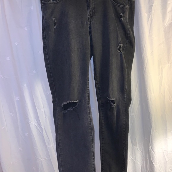 Black distressed rockstar jeans - Picture 2 of 5